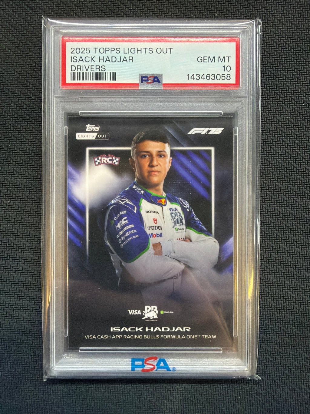 2025 Topps Lights Out Isack Hadjar Drivers Rookie PSA 10