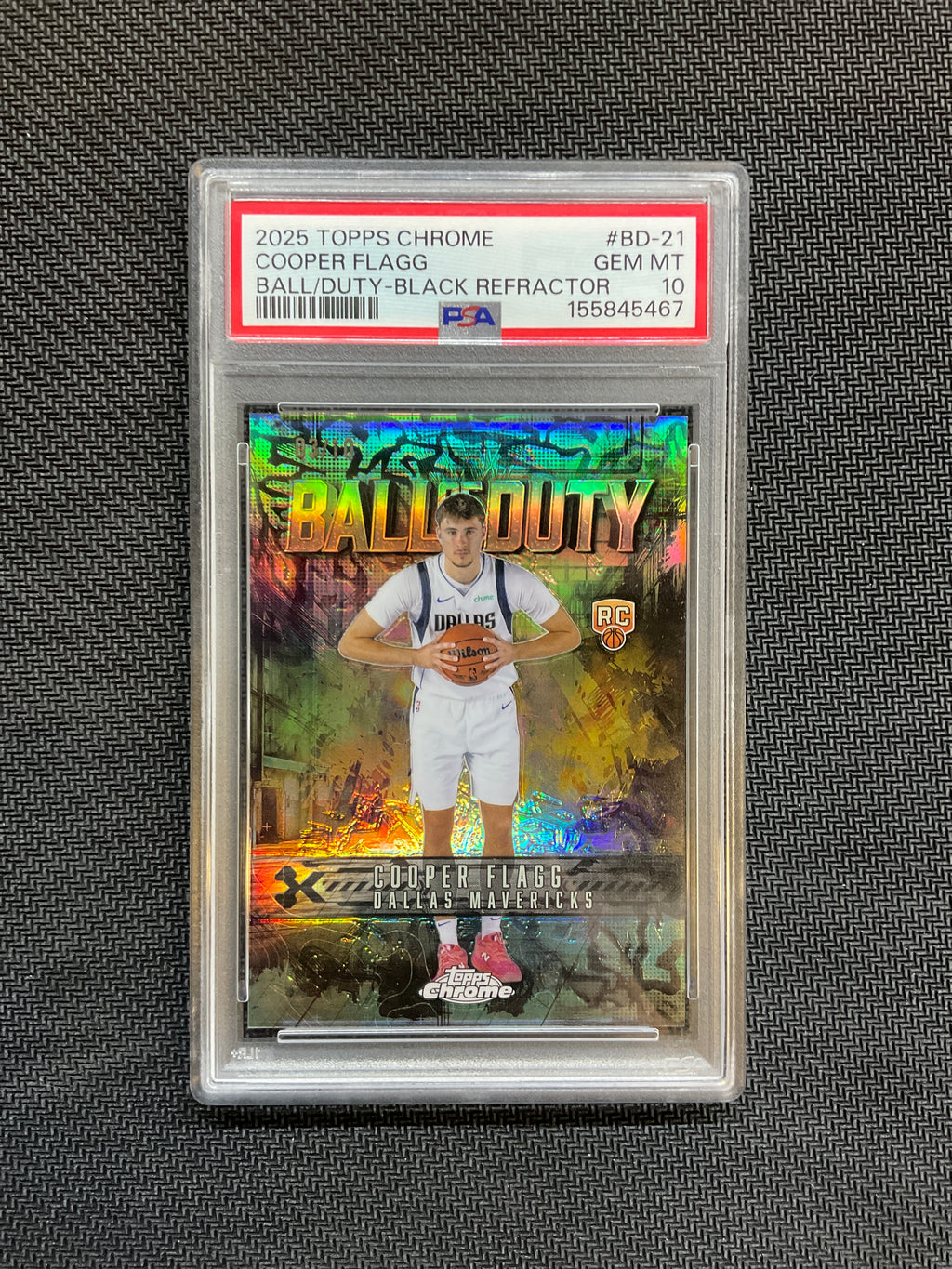 2025/26 Topps Chrome Cooper Flagg Rookie Black /10 PSA 10 Mavs