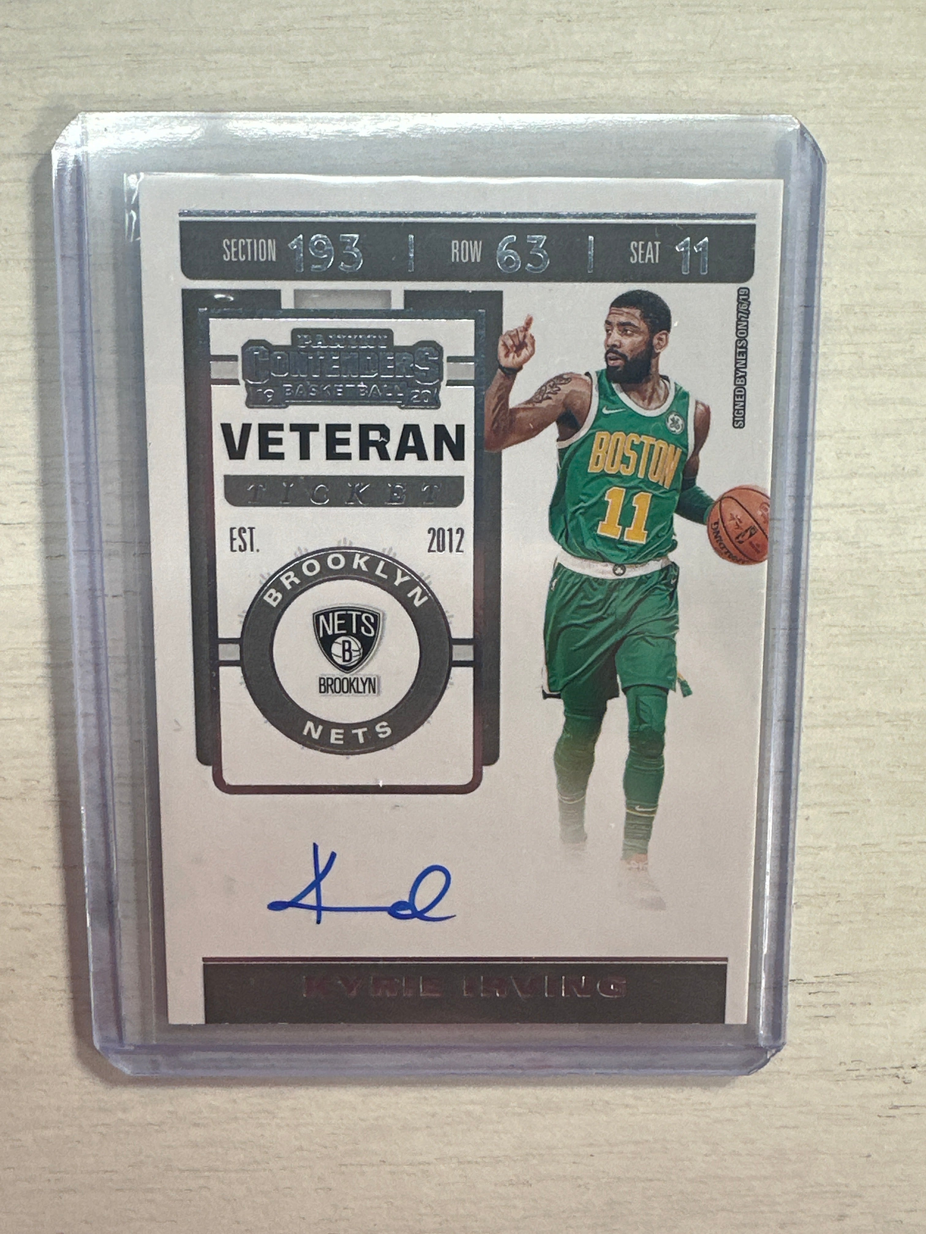 2019 Contenders Kyrie Irving Ticket Auto