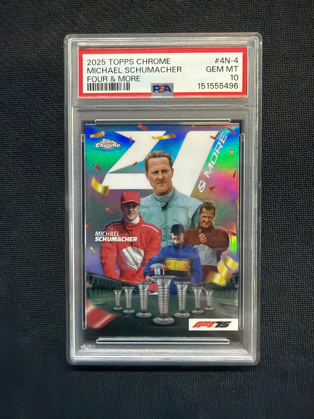 2025 Topps Chrome F1 Michael Schumacher Four & More PSA 10