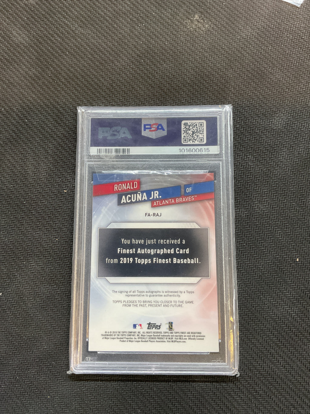 2019 Topps Finest Ronald Acuna Jr. Gold Refractor Auto /50 Braves