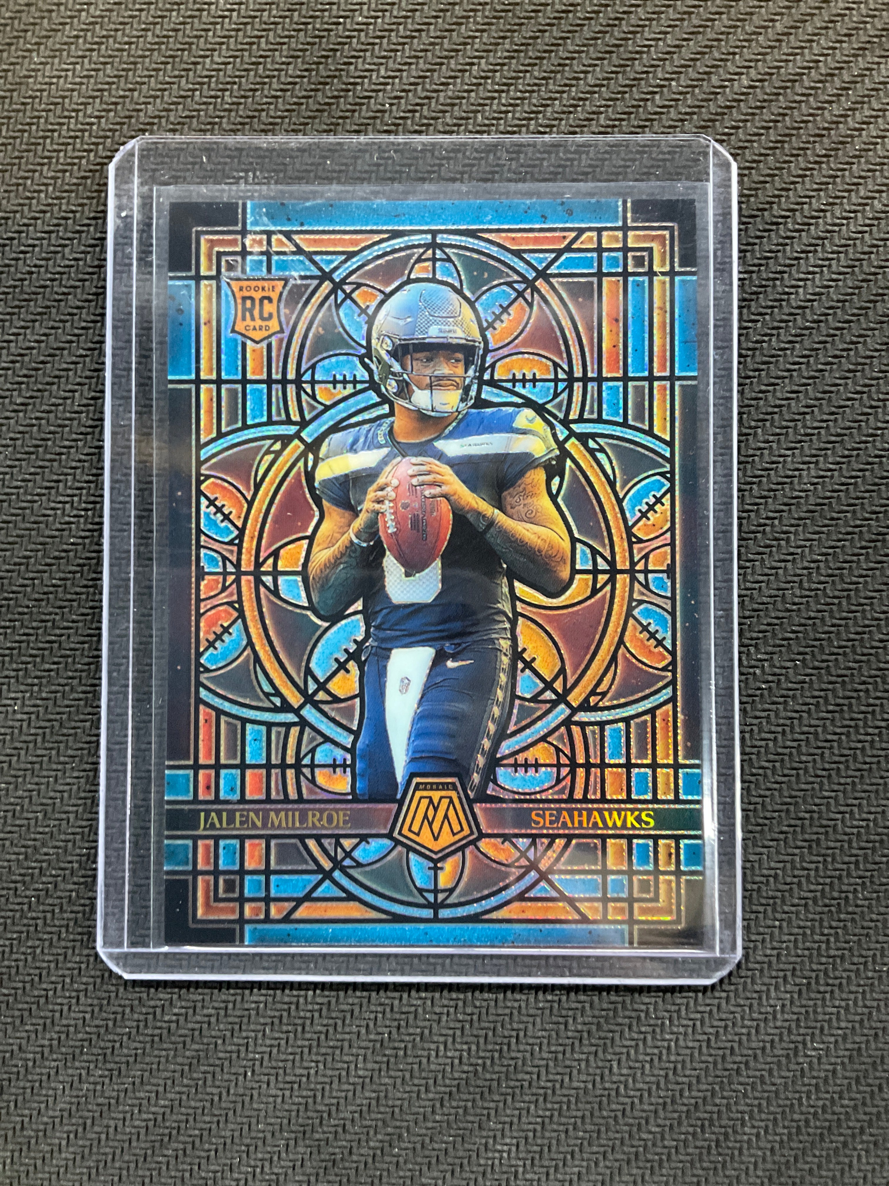 2025 Panini Mosaic Jalen Milroe Stained Glass Rookie Seahawks