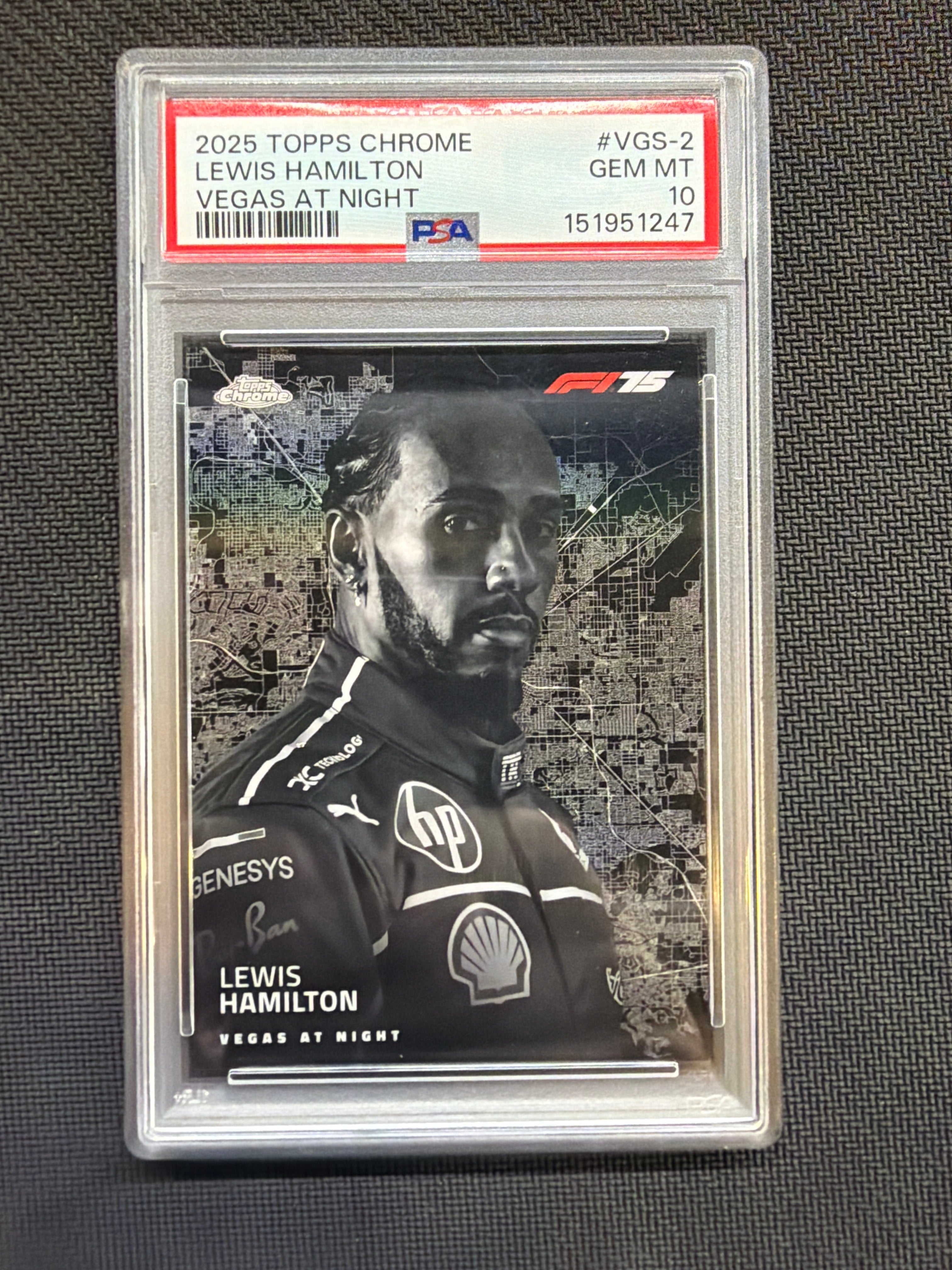 2025 Topps Chrome F1 Lewis Hamilton Vegas At Night PSA 10 Ferrari 247