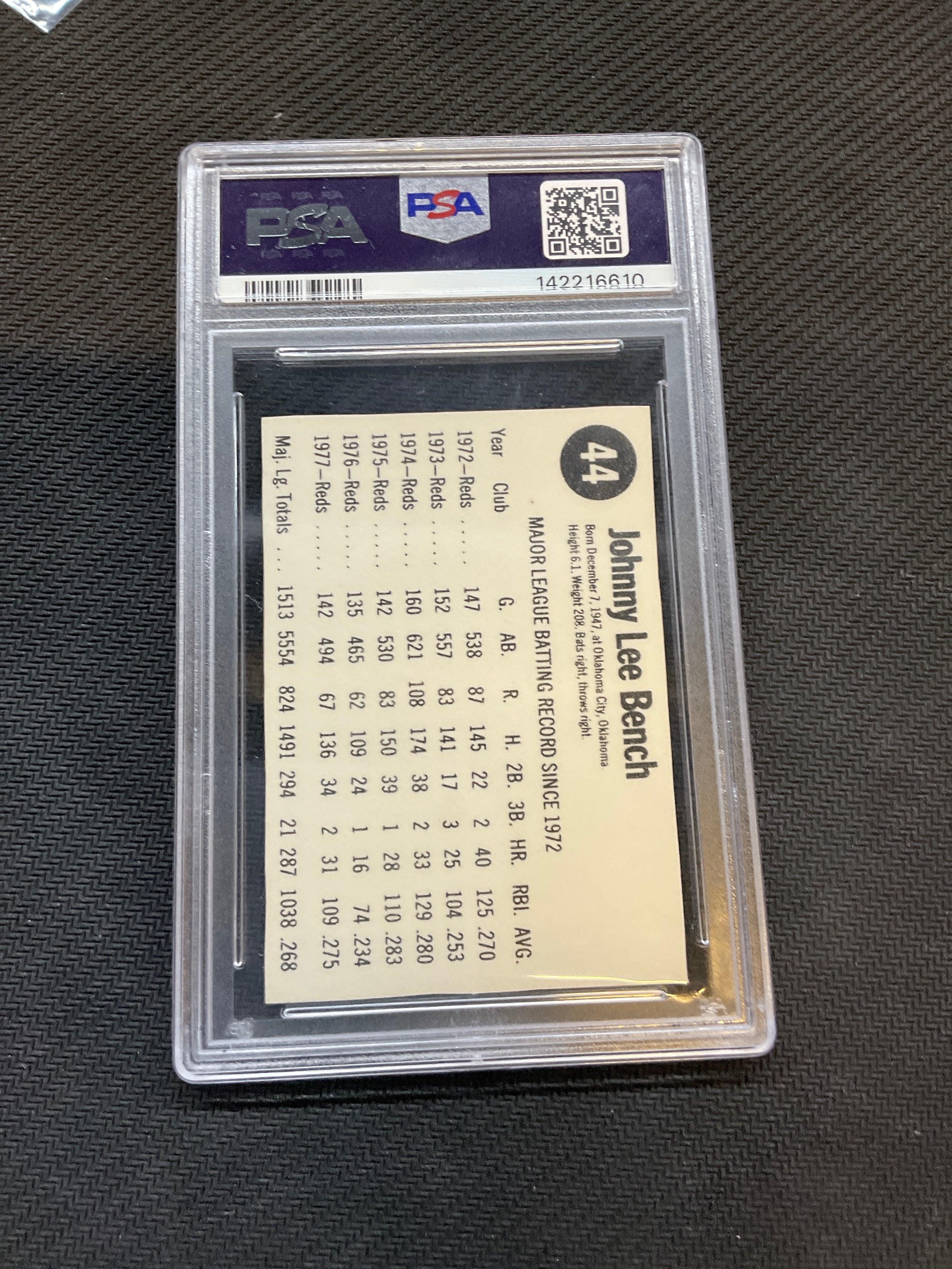 1978 Hostess Johnny Bench Hand Cut PSA 5 Reds