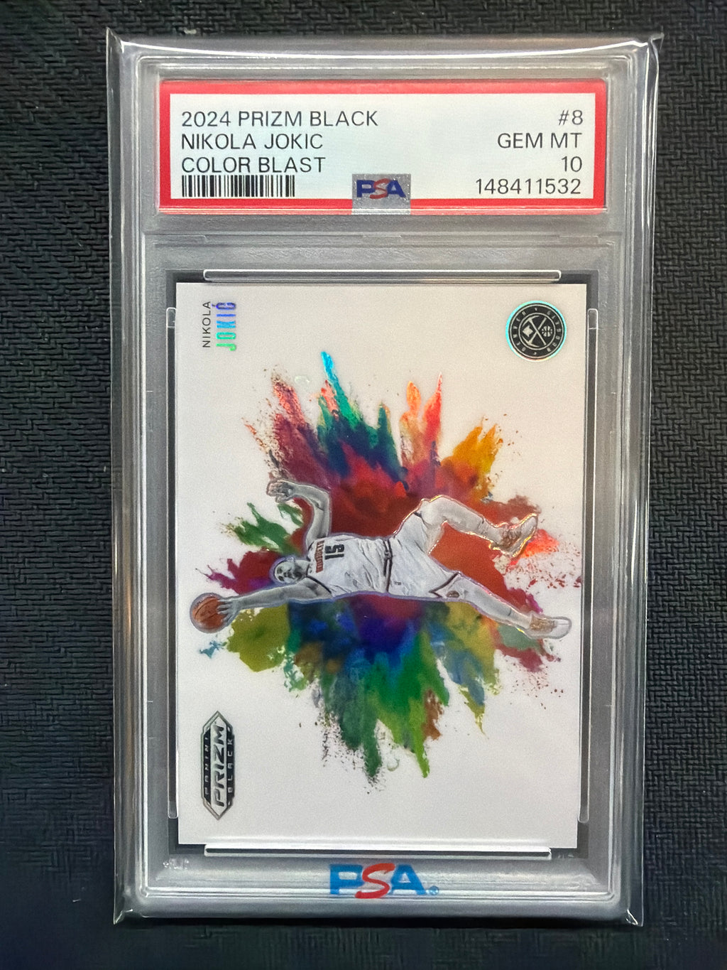 2024 Prizm Black Nikola Jokic Color Blast #8 PSA 10 532