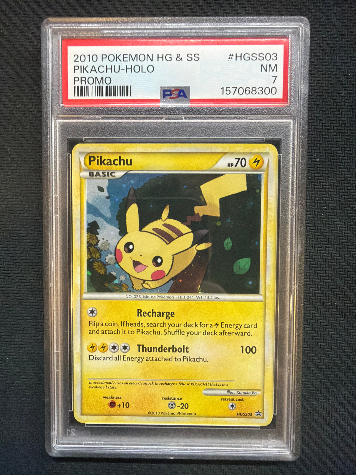 2010 Pokemon Promo Pikachu Holo HGSS03 PSA 7