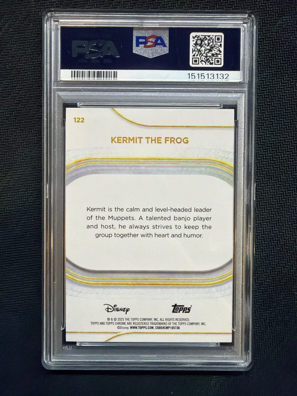 2025 Topps Chrome Disney Kermit The Frog Yellow /275 PSA 9