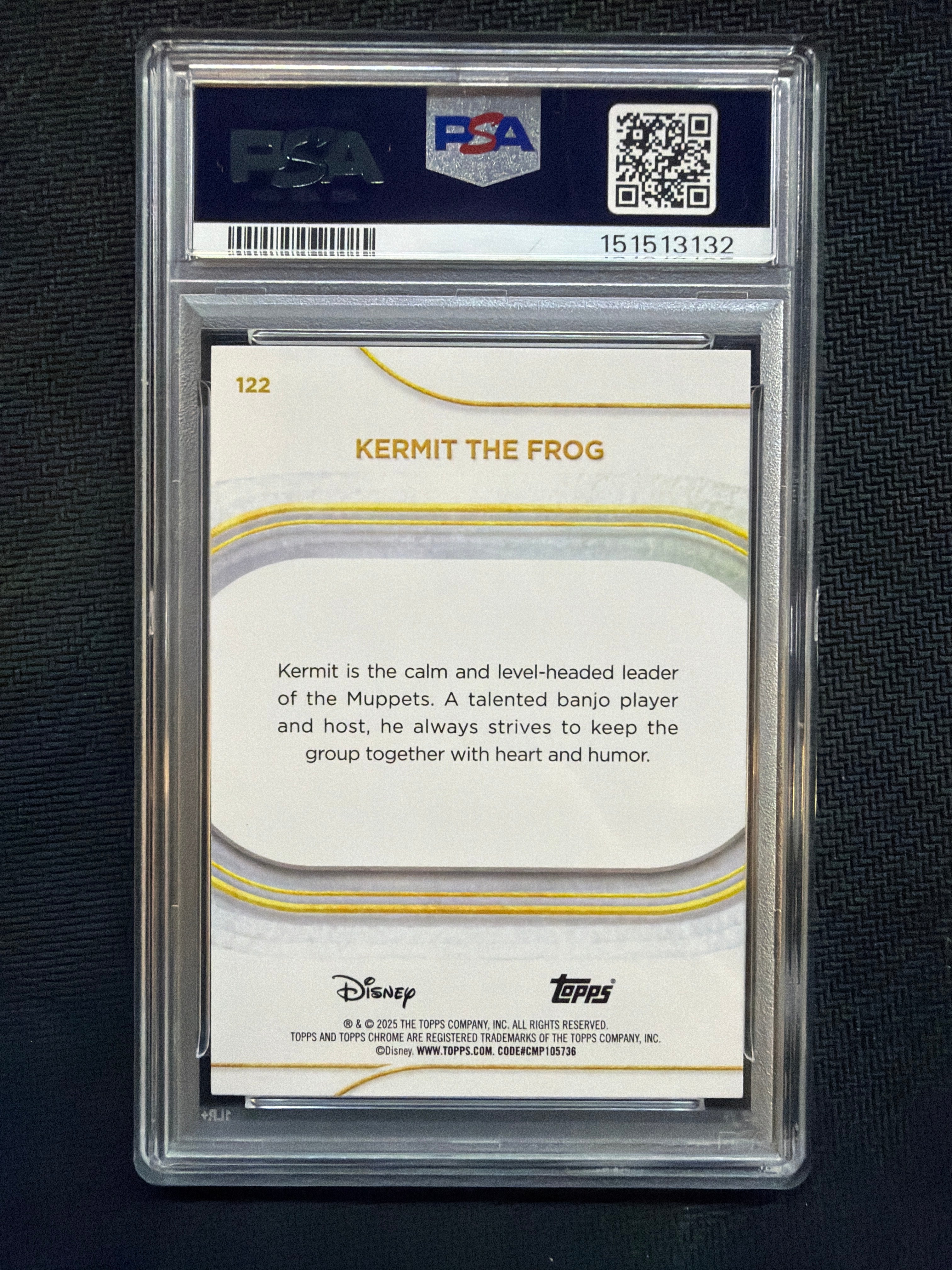 2025 Topps Chrome Disney Kermit The Frog Yellow /275 PSA 9