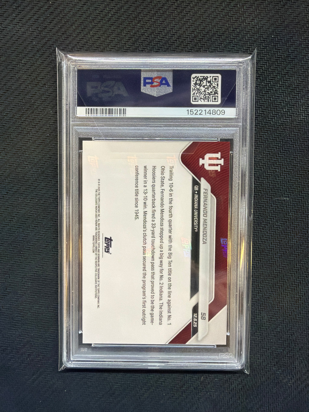 2025 Bowman U Now Fernando Mendoza #58 PSA 10 809