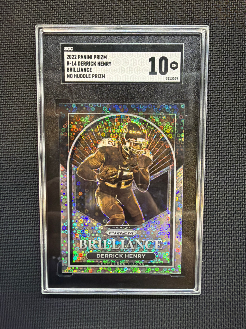 2022 Panini Prizm Derrick Henry No Huddle Brilliance SGC 10 Titans