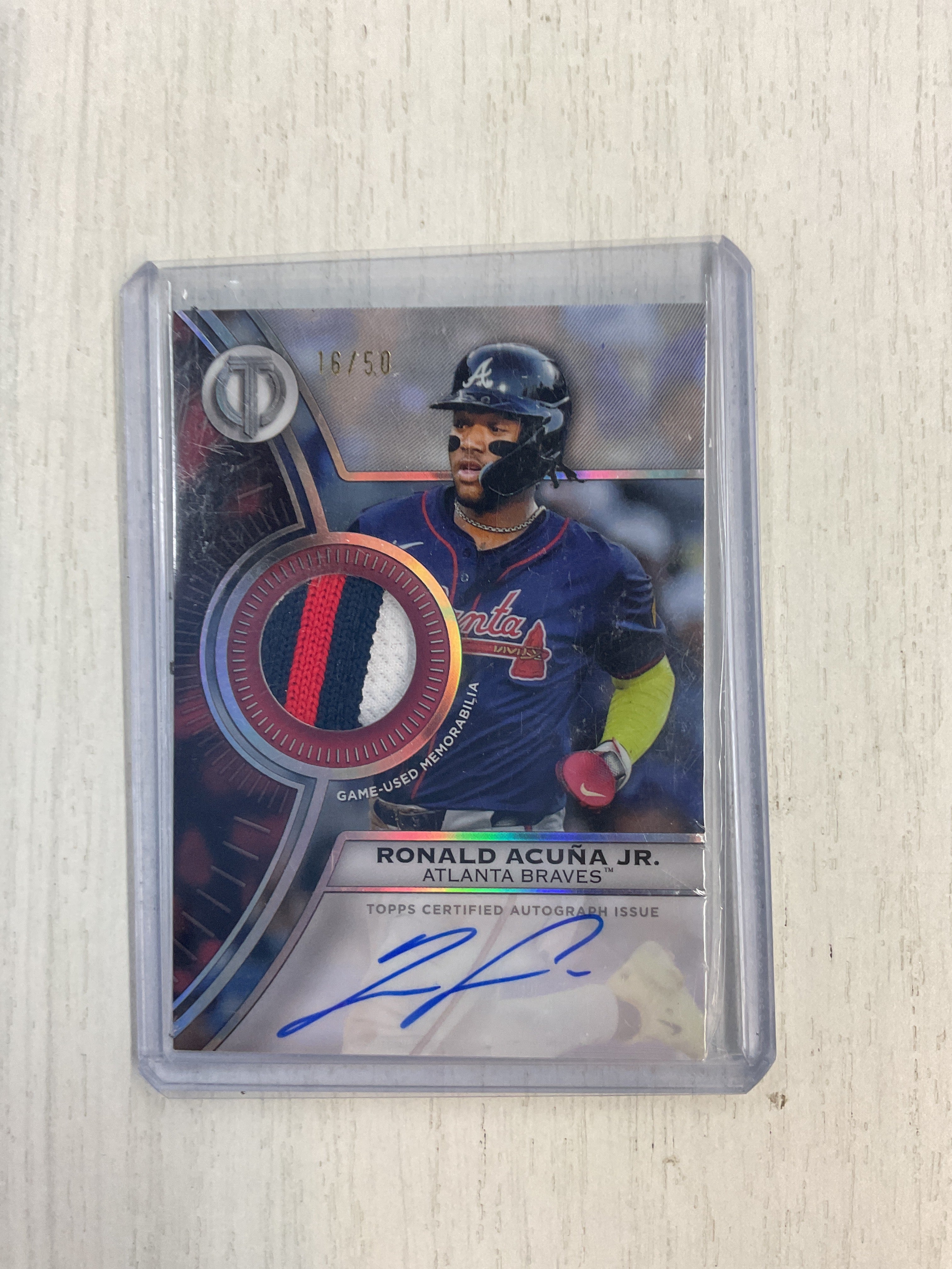 2025 Topps Tribute Ronald Acuna Jr. Patch Auto /50 Braves