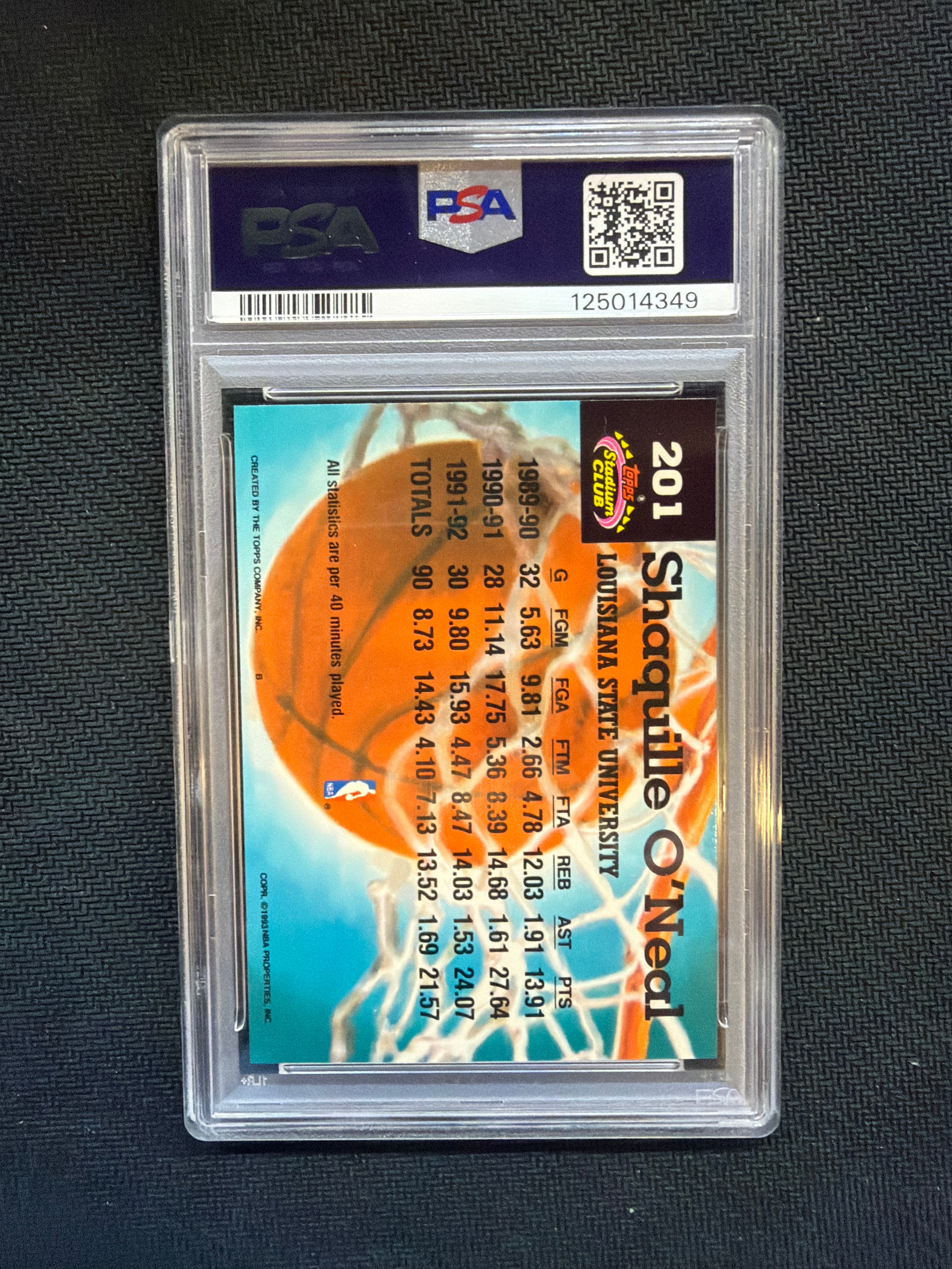 1992 Stadium Club Shaquille O'Neal Members Only #201 PSA 9