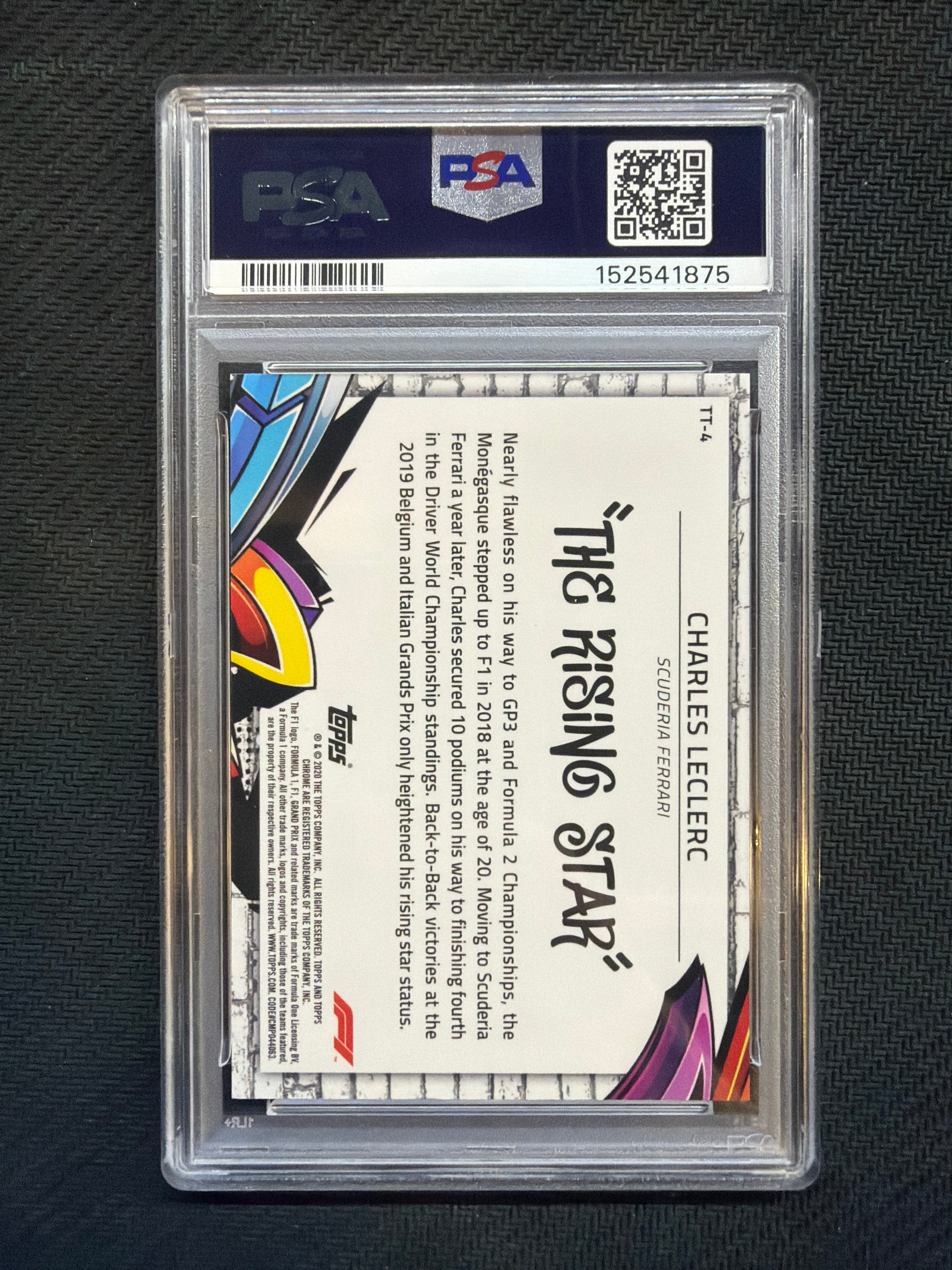 2020 Topps Chrome F1 Charles Leclerc Track Tags #4 PSA 10 Ferrari 875