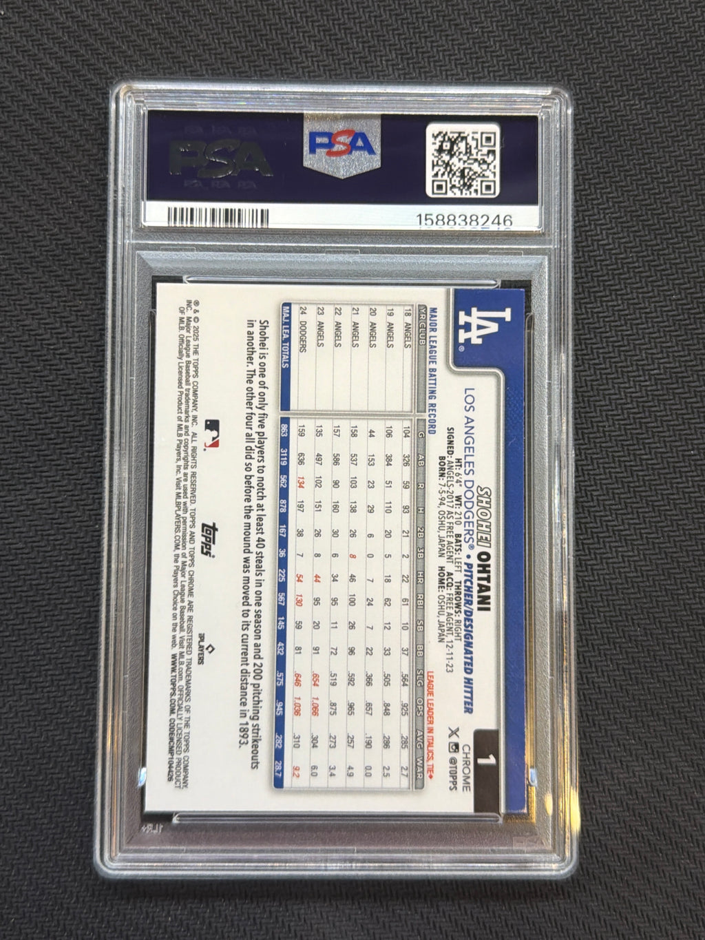 2025 Topps Chrome Shohei Ohtani #1 Raywave PSA 01 246