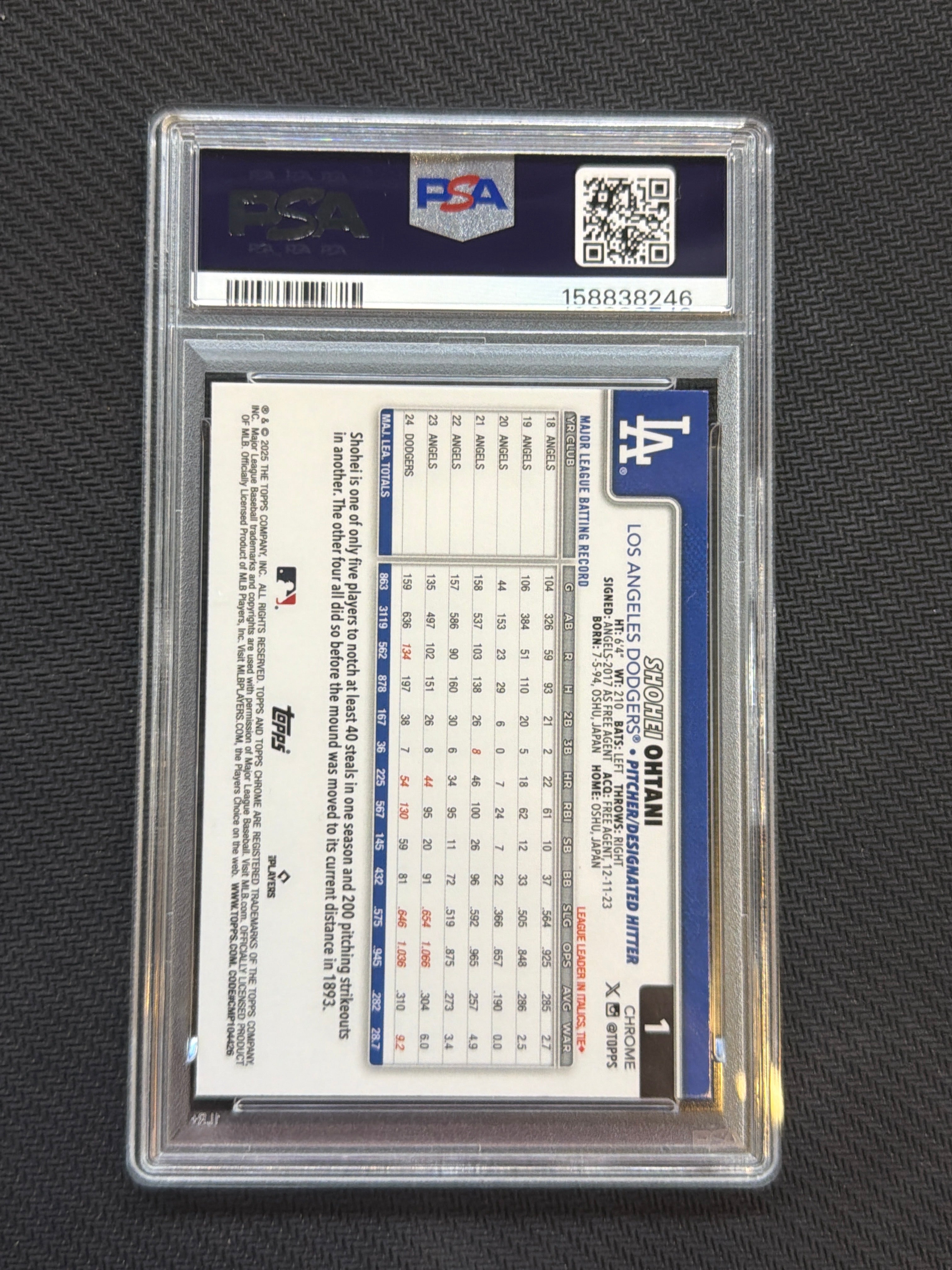 2025 Topps Chrome Shohei Ohtani #1 Raywave PSA 01 246