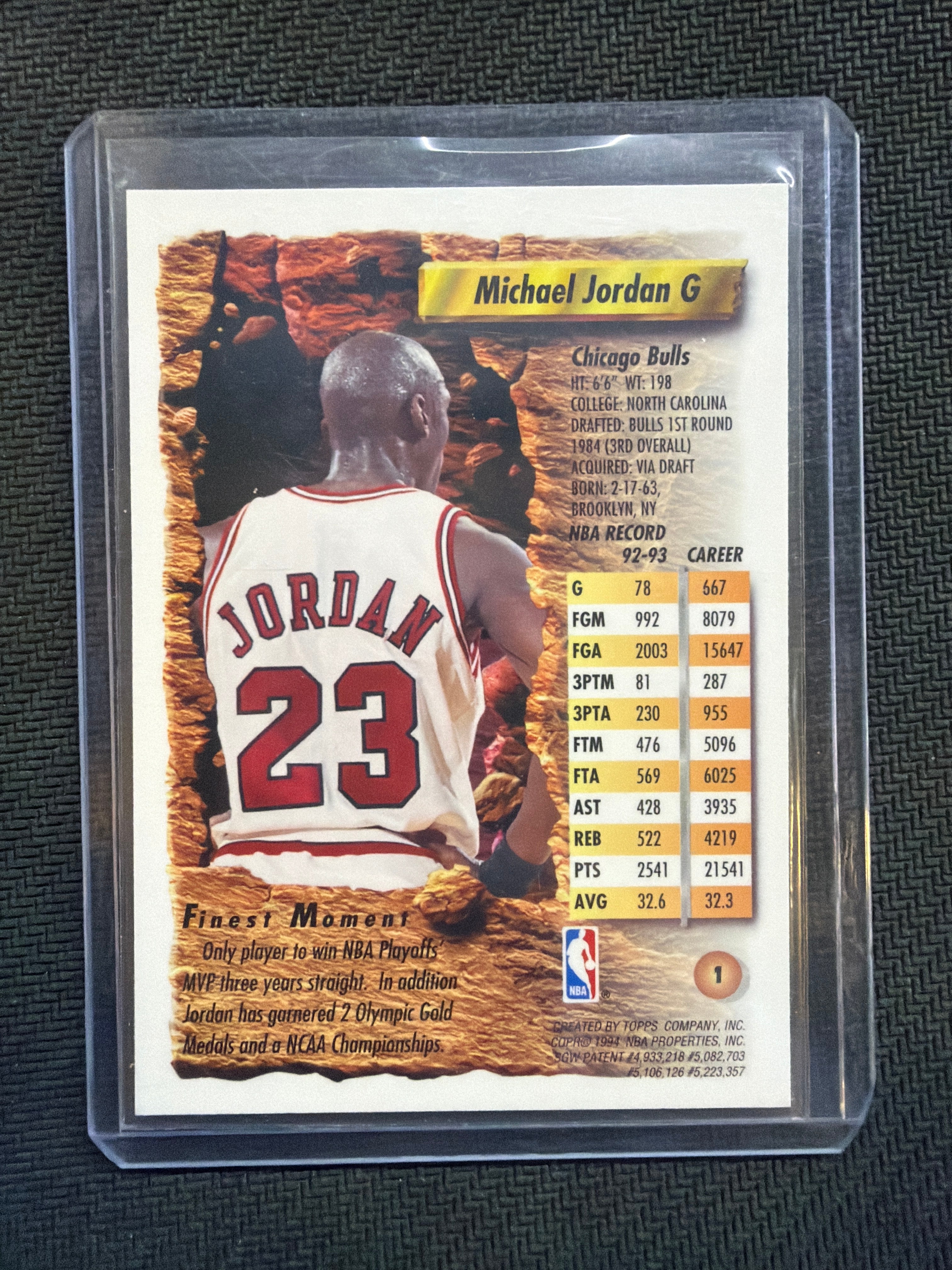 1993 Topps Finest Michael Jordan #1 Bulls