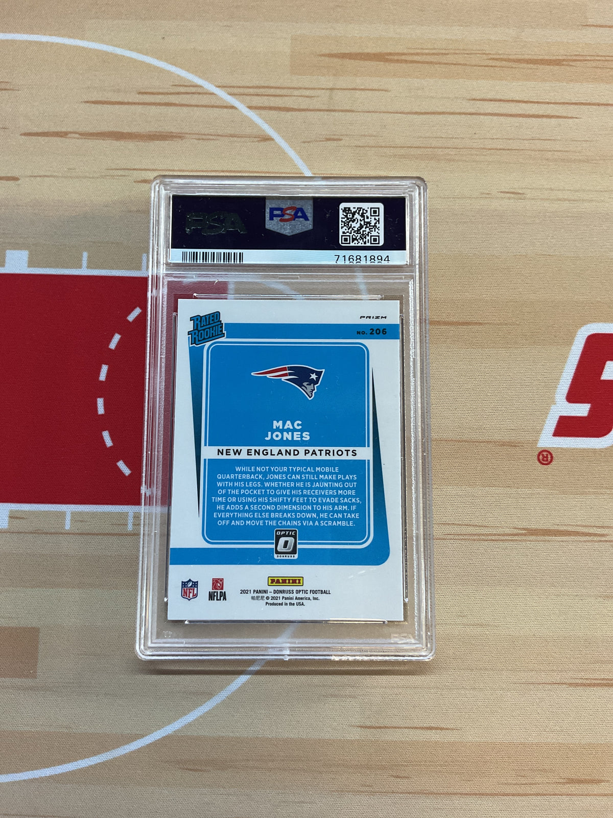 2021 Donruss Optic Mac Jones Rookie Purple Shock PSA 9 Alabama 894