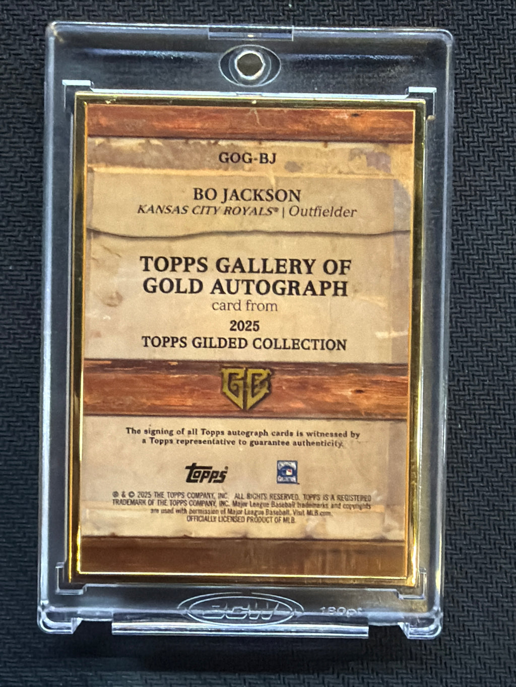 2025 Topps Gilded Gold Frame Bo Jackson Auto /10 Royals