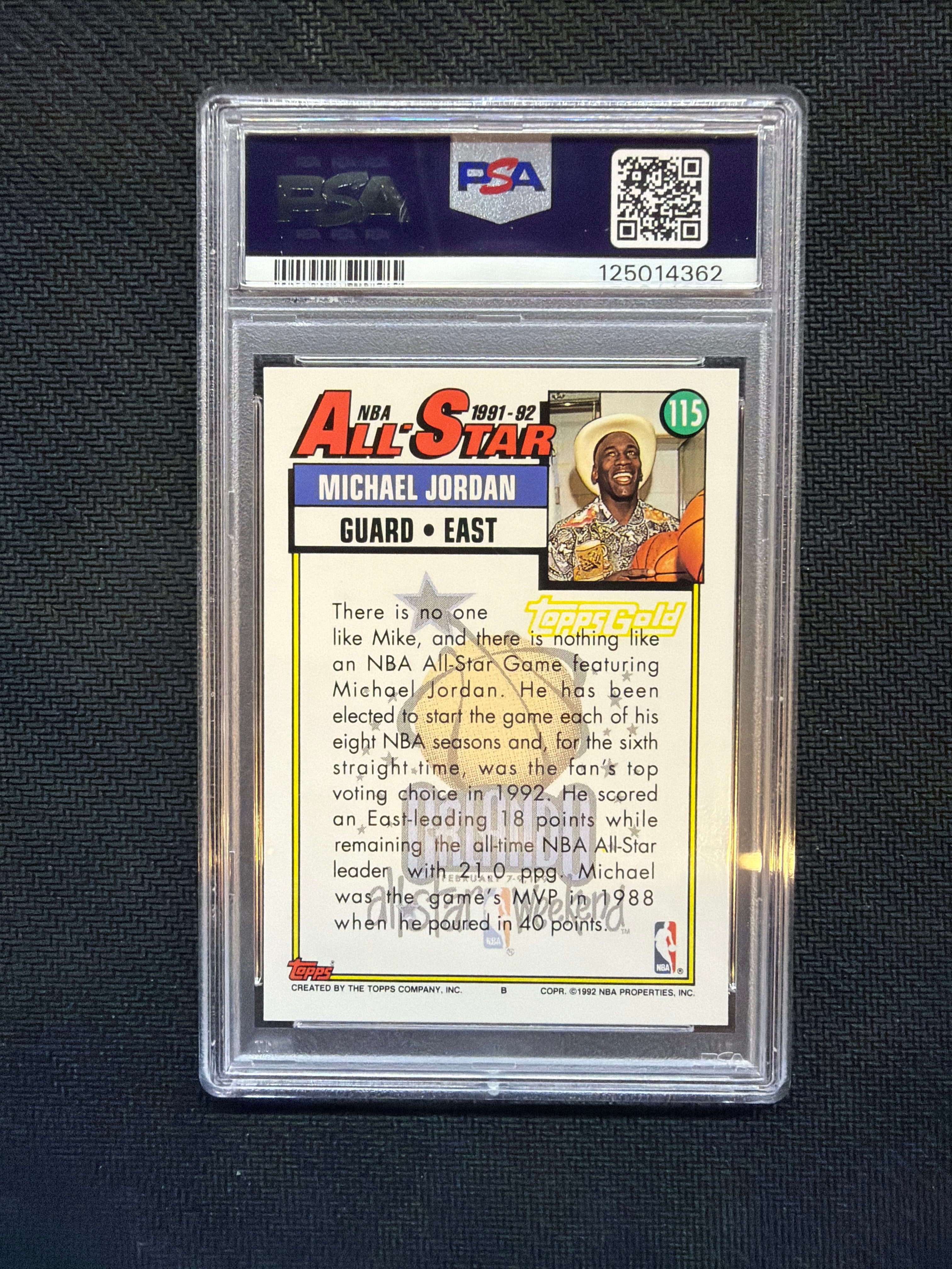 1992 Topps Gold Michael Jordan #115 PSA 9