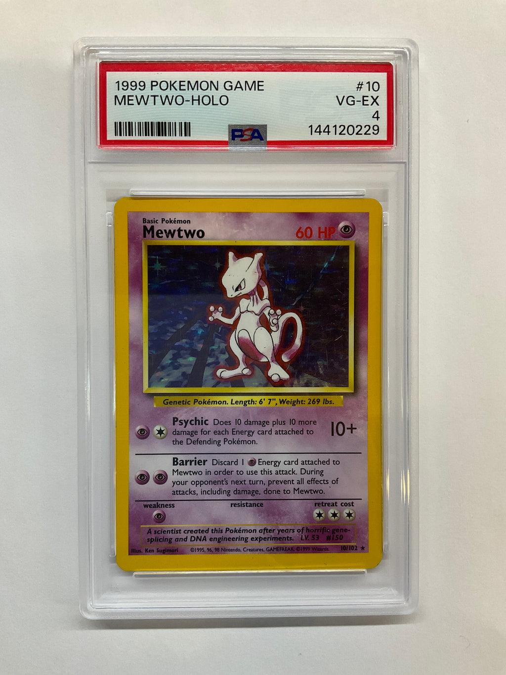 1999 Pokemon Game Mewtwo Holo #10 PSA 4