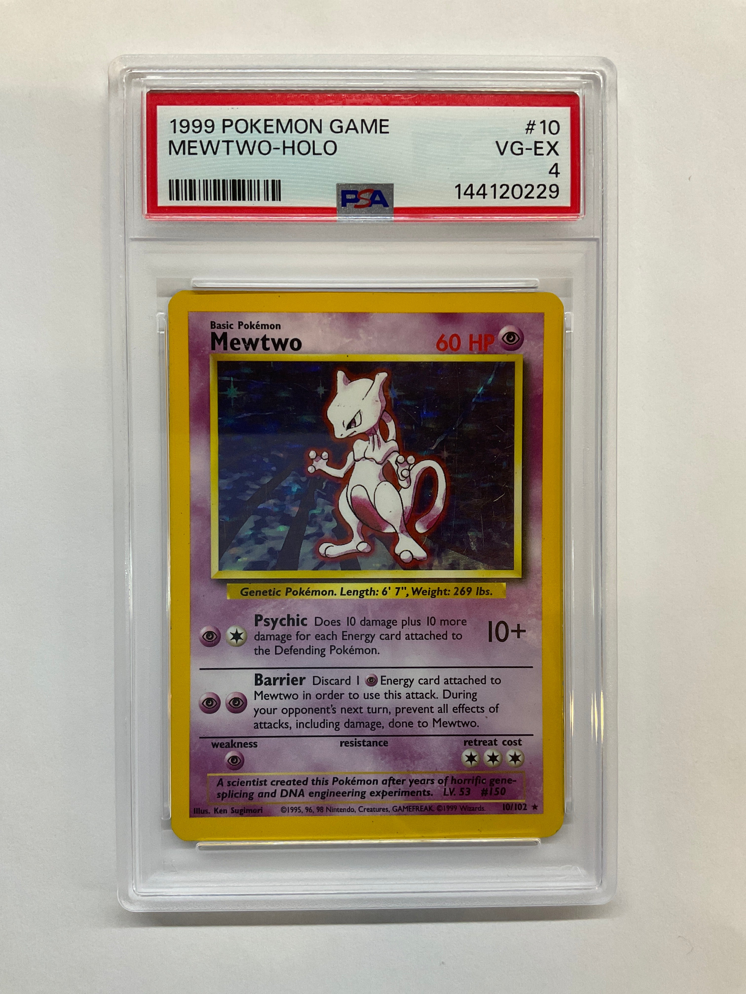 1999 Pokemon Game Mewtwo Holo #10 PSA 4