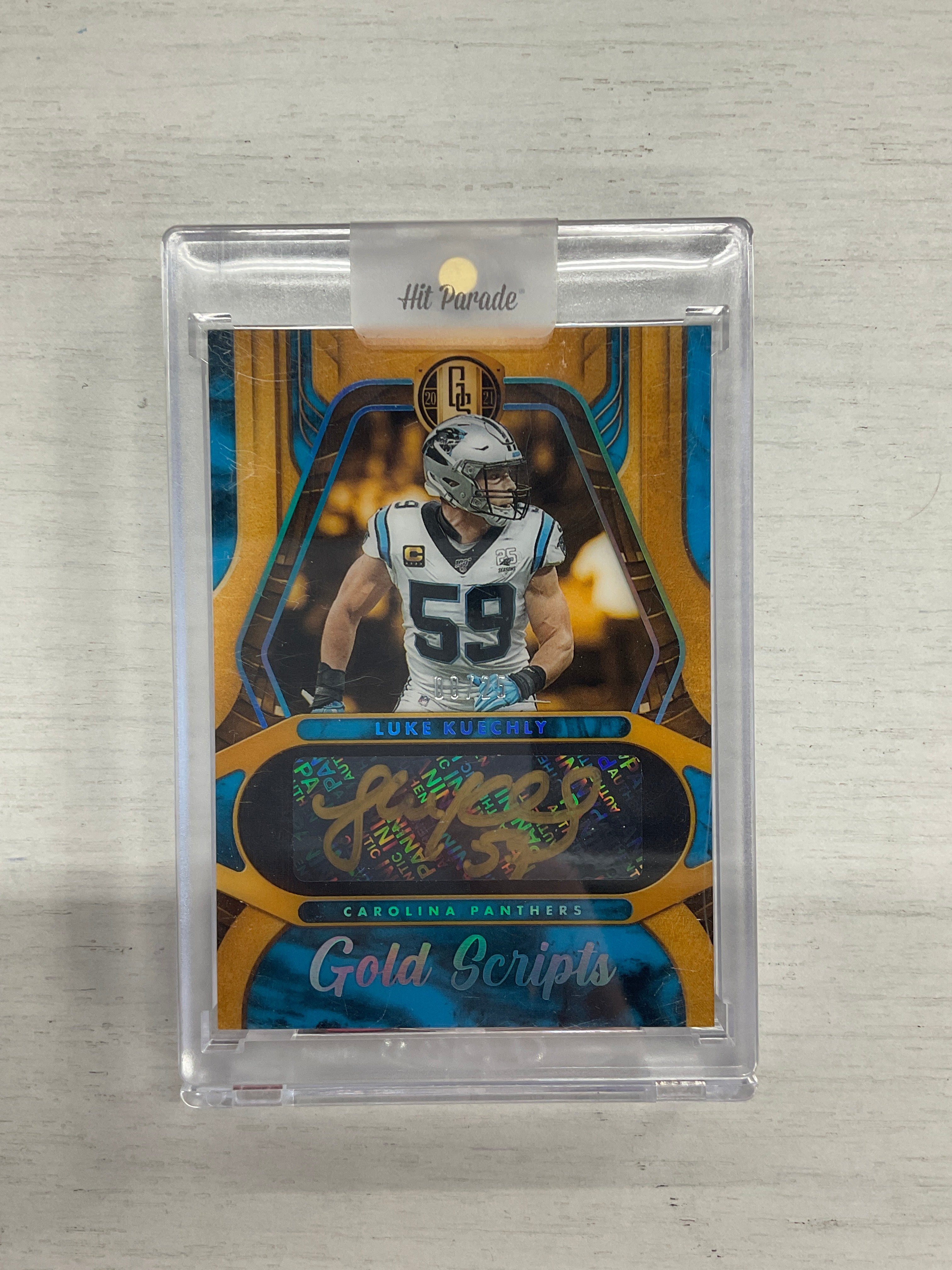2021 Gold Standard Luke Kuechly Gold Scripts Auto /25
