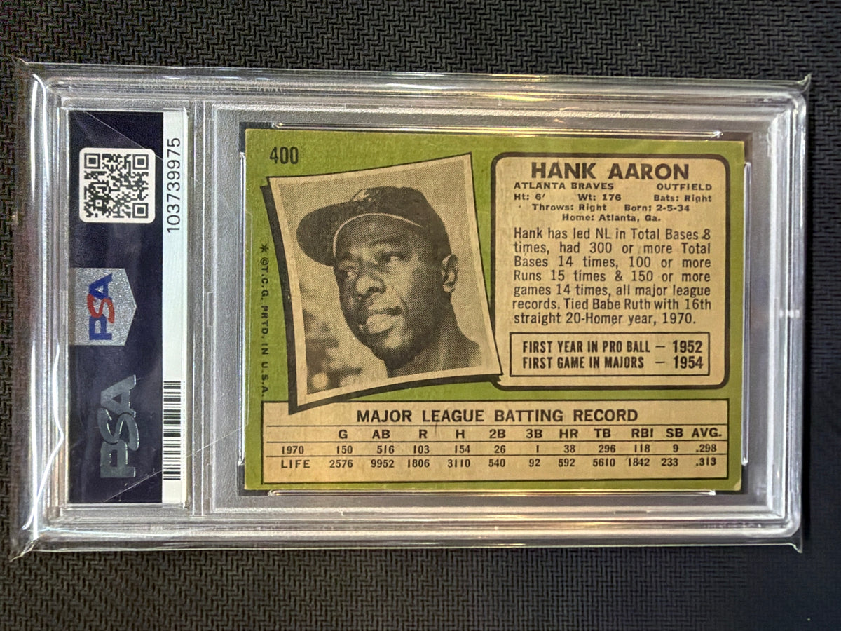 1971 Topps Hank Aaron #400 PSA 4 Braves