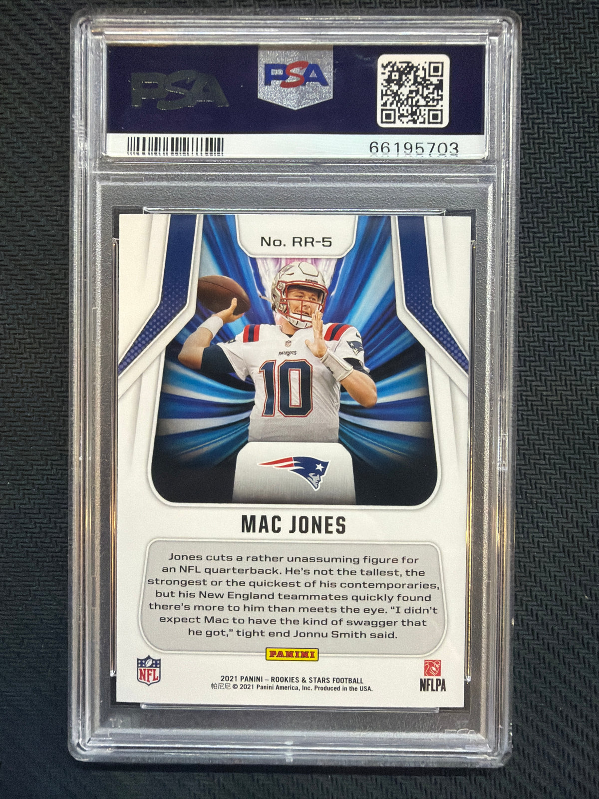 2021 Panini Rookie & Stars Mac Jones Rookie Rush Longevity PSA 10 Patriots