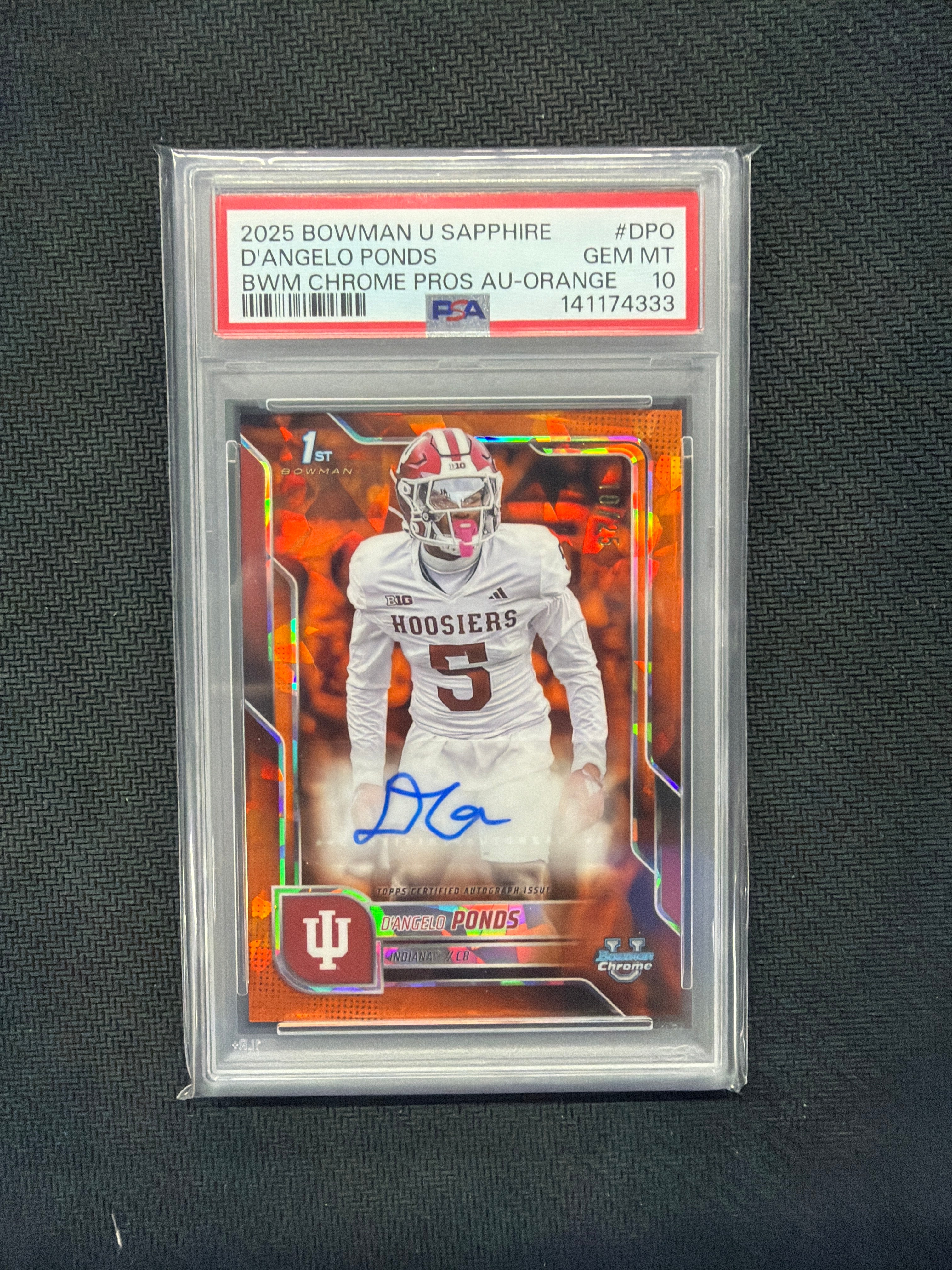 2025 Bowman U Sapphire D'Angelo Ponds Orange Auto /25 PSA 10
