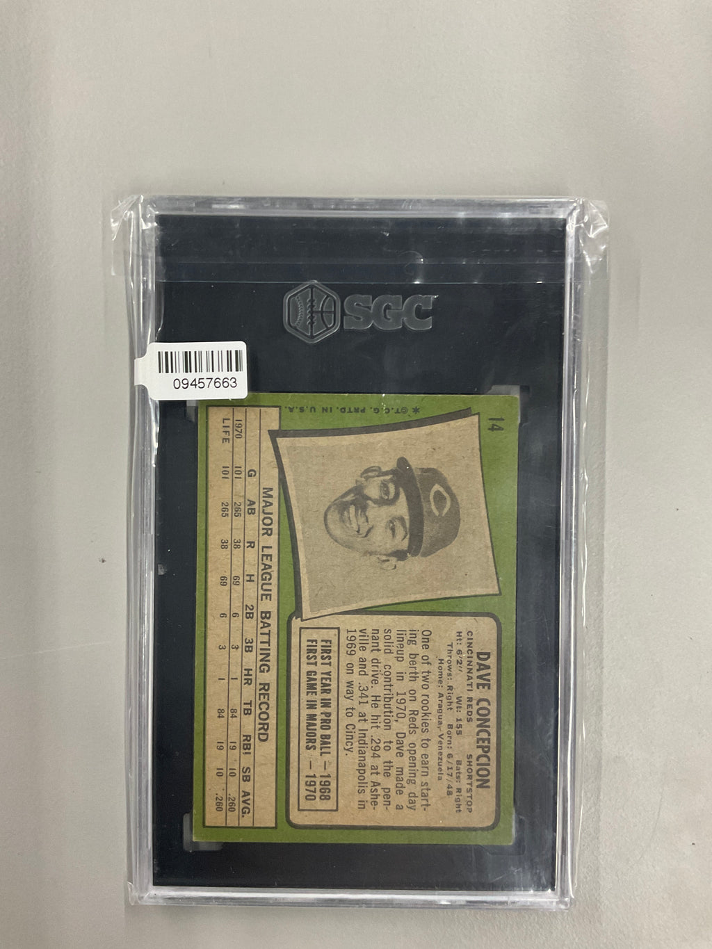 1971 Topps #14 Dave Concepcion SGC 4 Reds