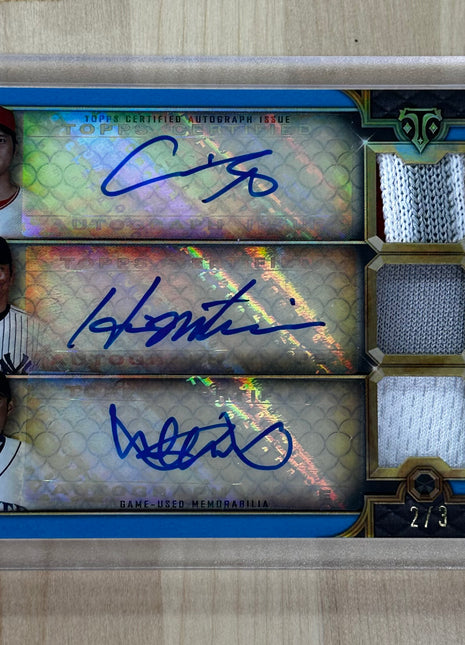 2022 Topps Triple Threads Ichiro Hideki Matsui Shohei Ohtani Triple Auto /3