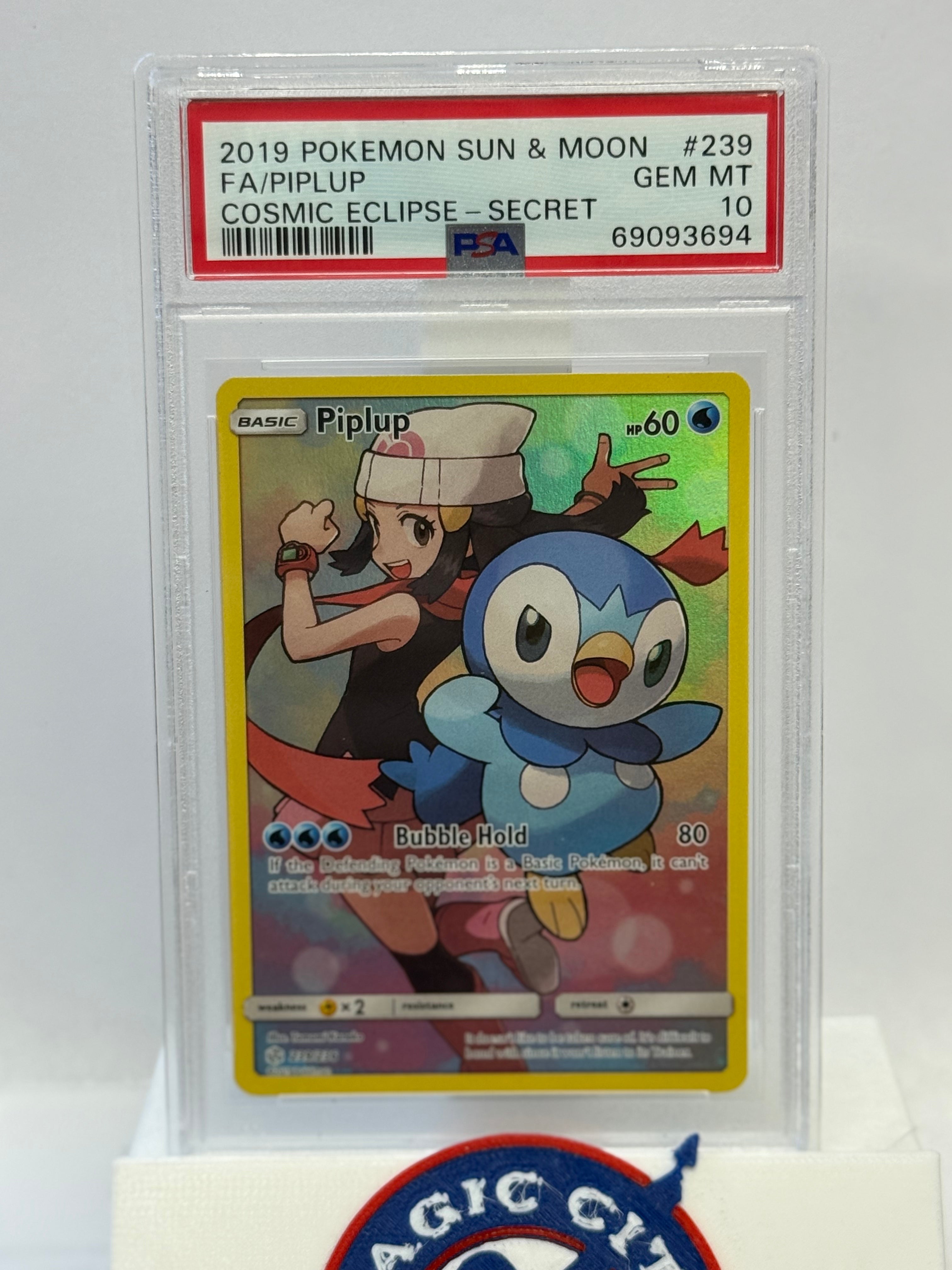 2019 Pokemon Cosmic Eclipse Piplup 239 PSA 10