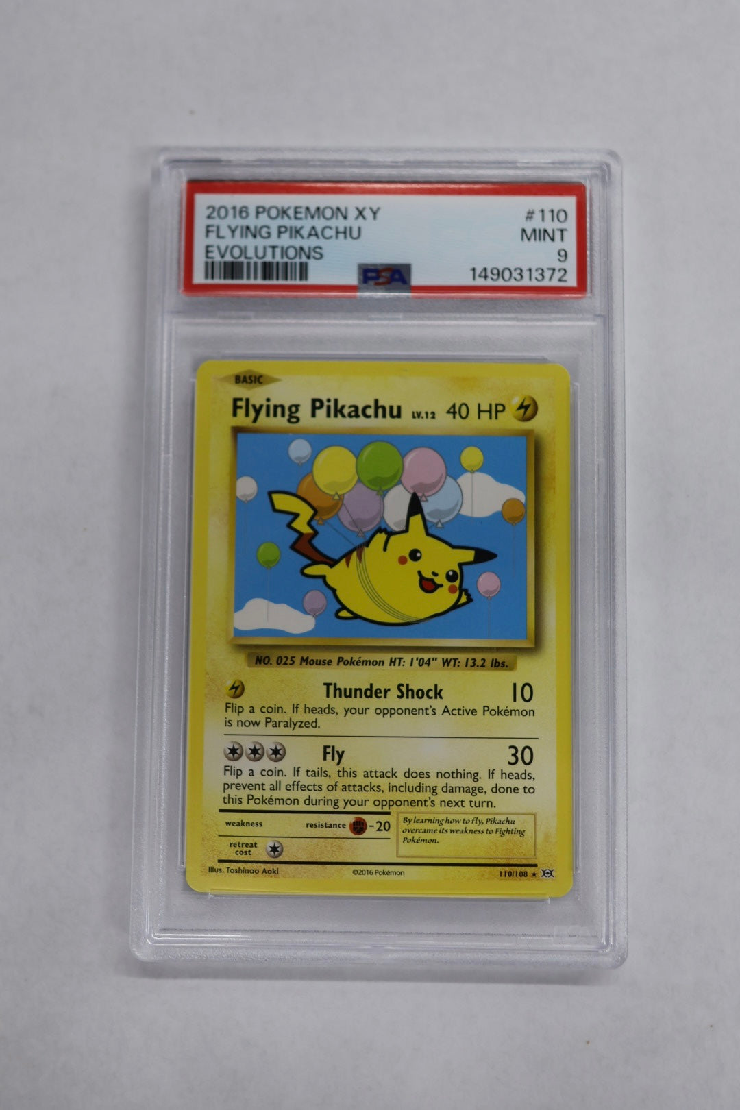 2016 Pokemon Evolutions Flying Pikachu 110 PSA 9