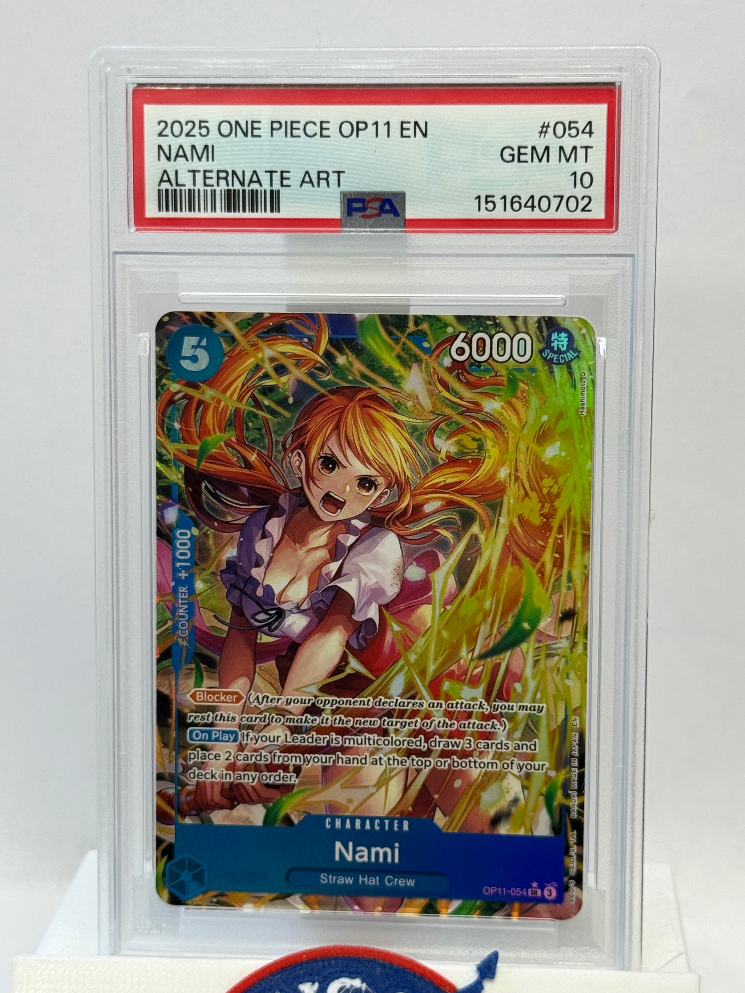 2025 One Piece OP11 Nami 054 Alt Art PSA 10