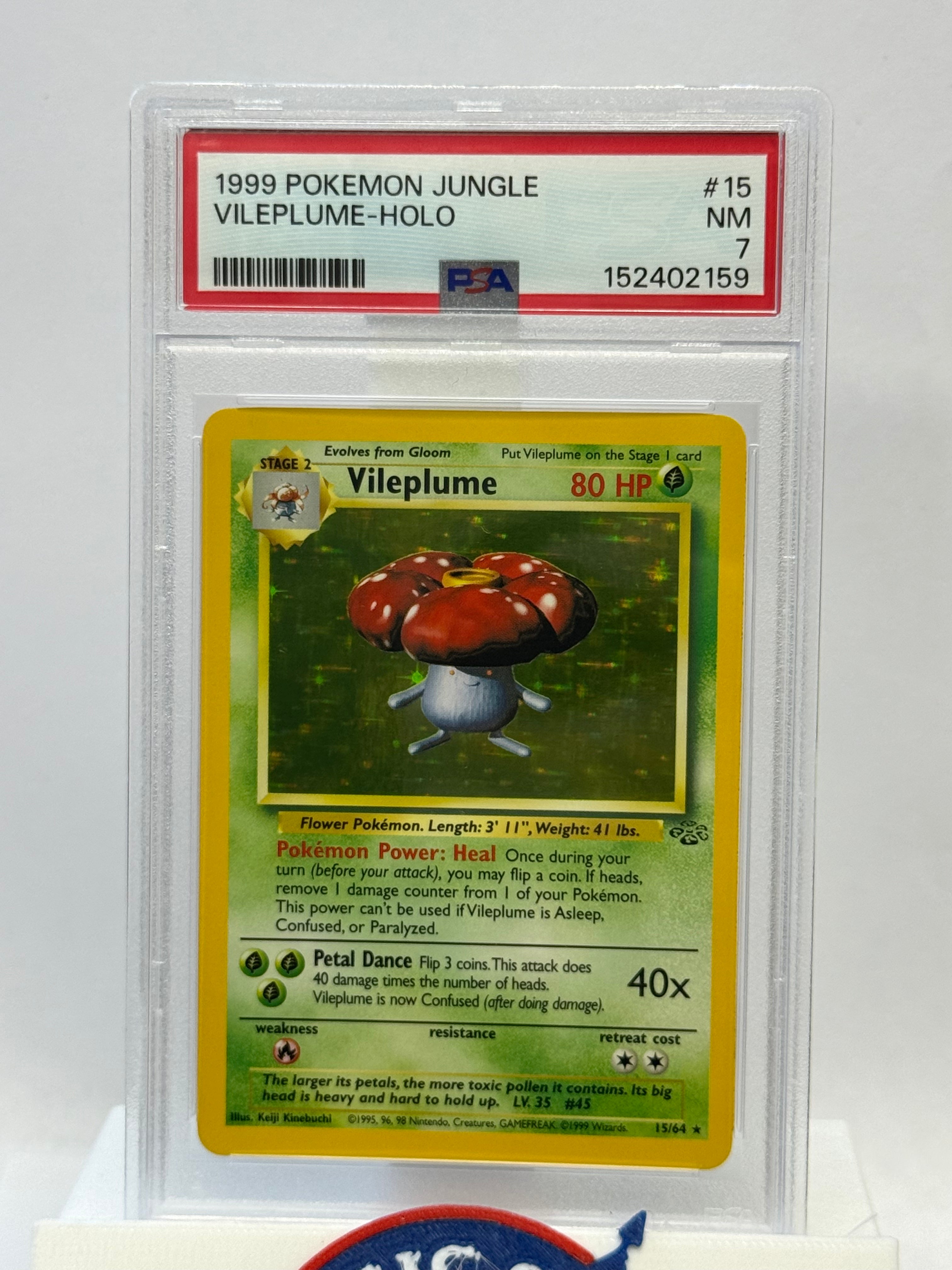 1999 Pokemon Jungle Vileplume Holo 15 PSA 7