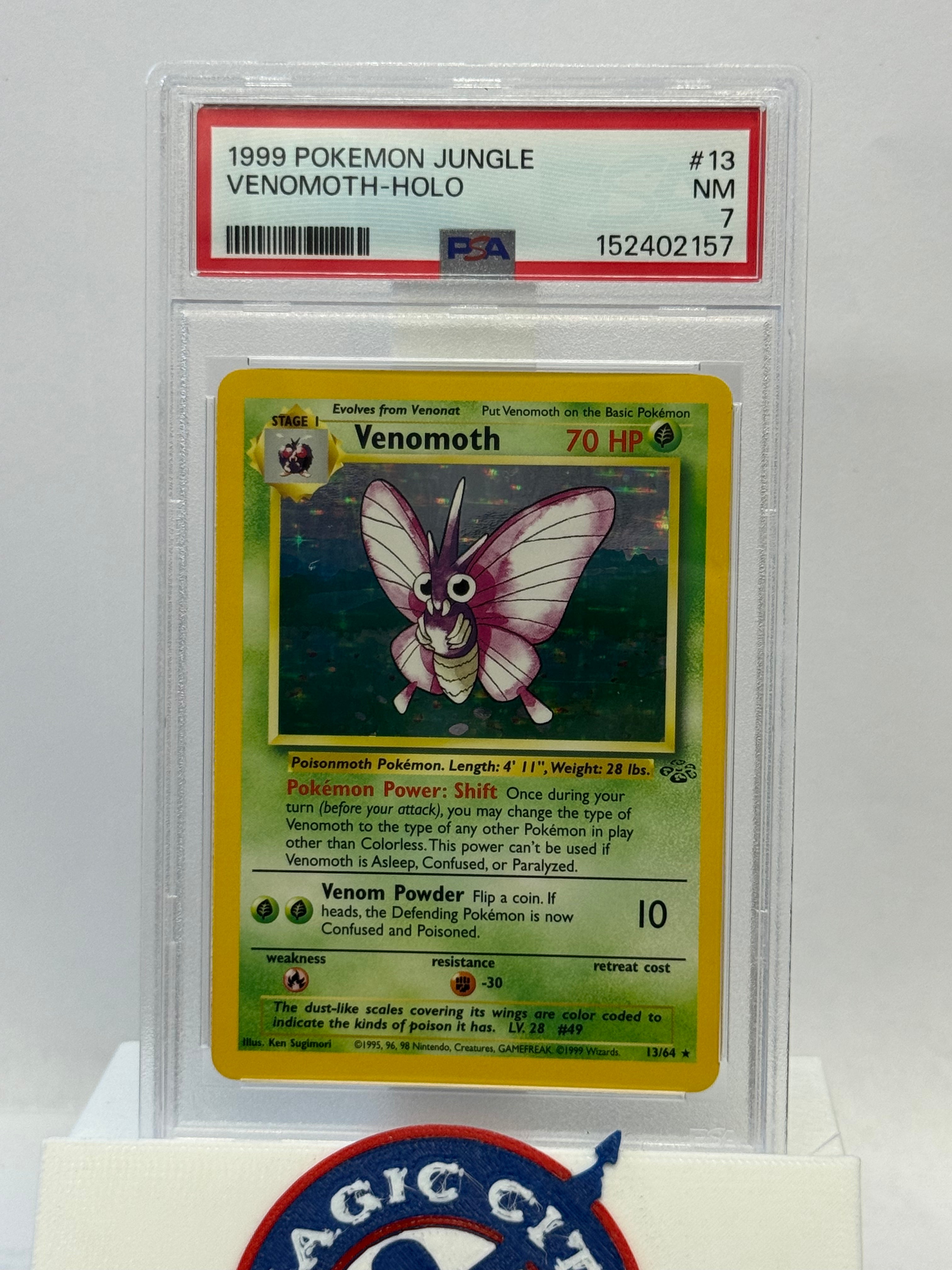 1999 Pokemon Jungle Venomoth Holo 13 PSA 7
