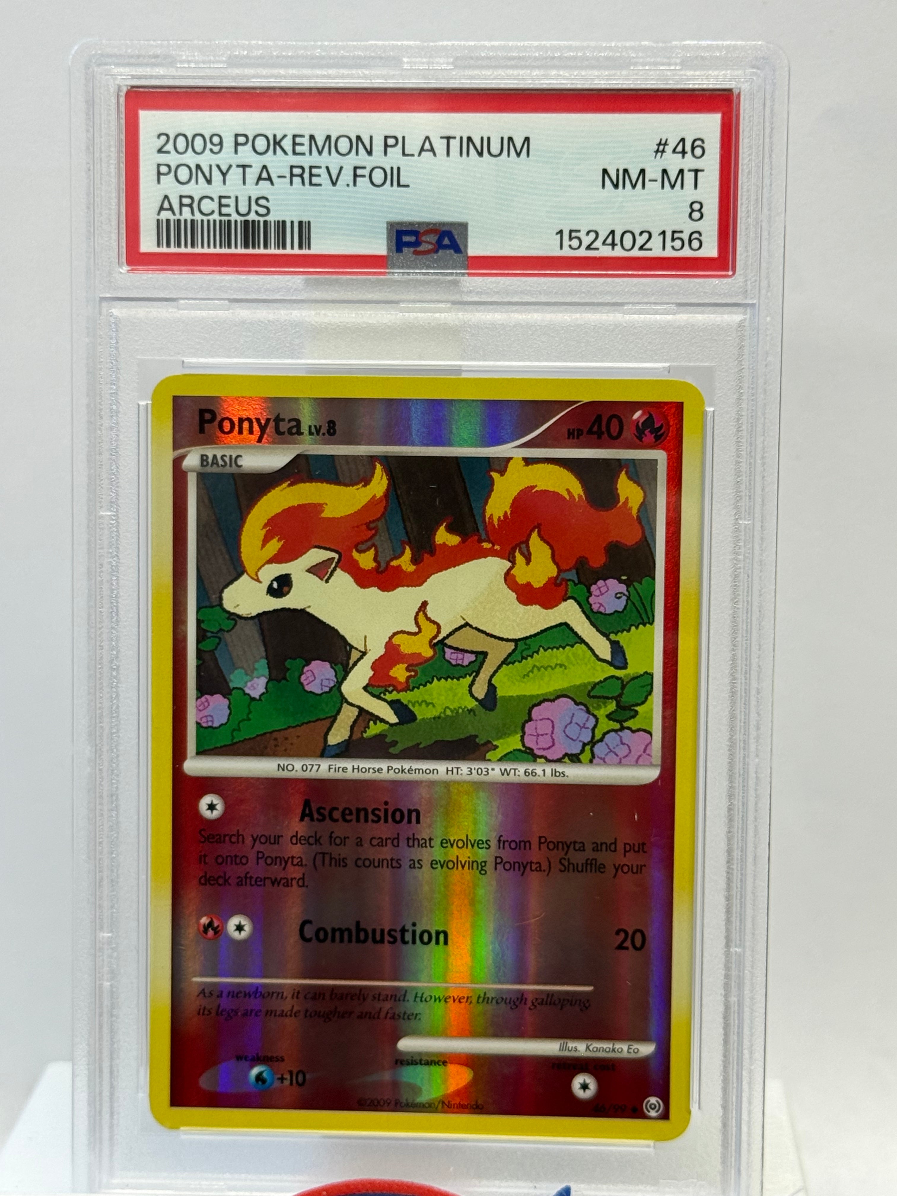 2009 Pokemon Platinum Ponyta Reverse Holo 46 PSA 8