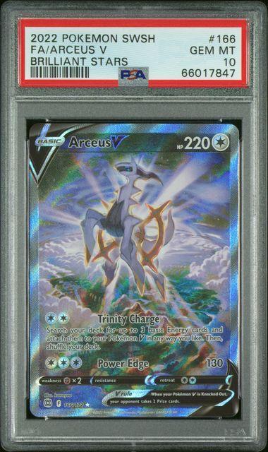 2022 Pokemon Brilliant Stars Arceus V 166 PSA 10
