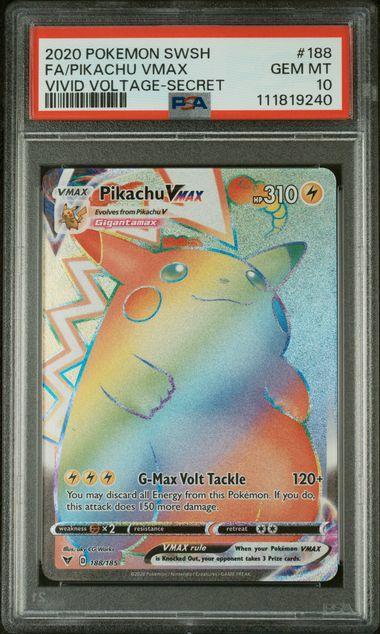 2020 Pokemon VIvid Voltage Pikachu Vmax 188 PSA 10