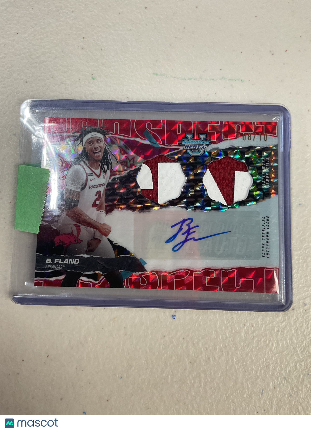 2024-25 Bowman Best Boogie Fland Patch Auto Red /10