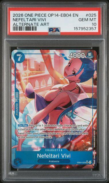 2026 One Piece OP14-EB04 Nefeltari Vivi Alt Art 025 PSA 10 357
