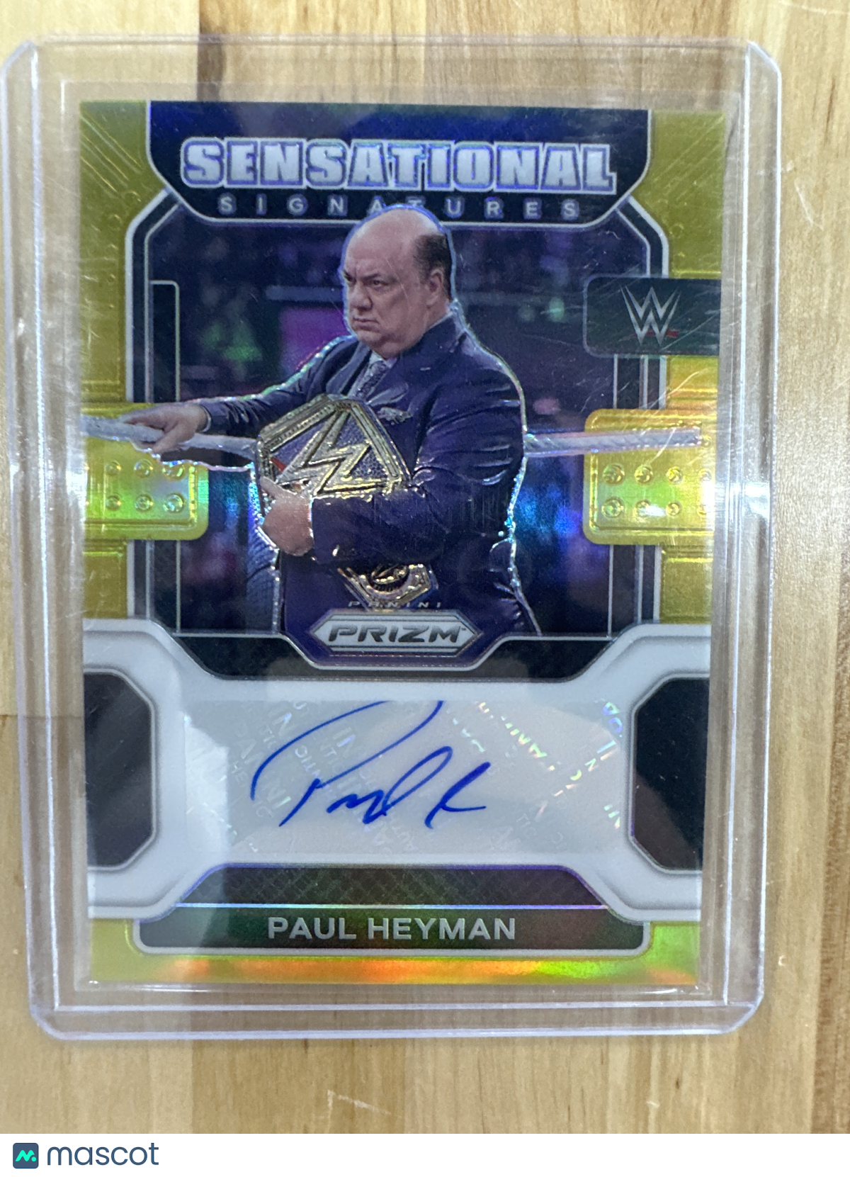 2022 Prizm WWE Paul Heyman Senational Gold Auto /10