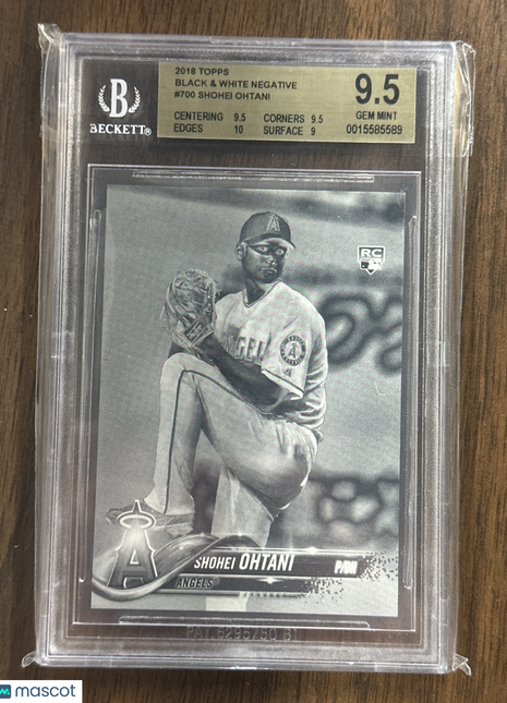 2018 Topps Black and White Negative Shohei Ohtani #700 BGS 9.5