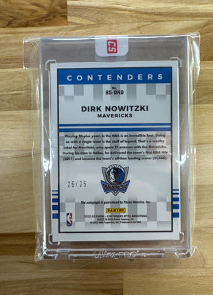 2022-23 Contenders Optic Dirk Nowitzki Blue Auto /25 Dallas