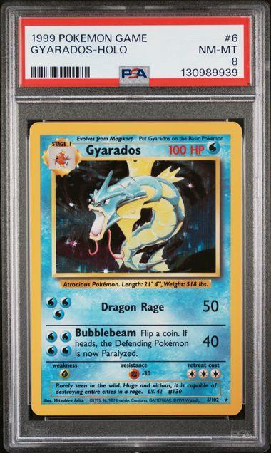 1999 Pokemon Base Gyarados Holo 6 PSA 8