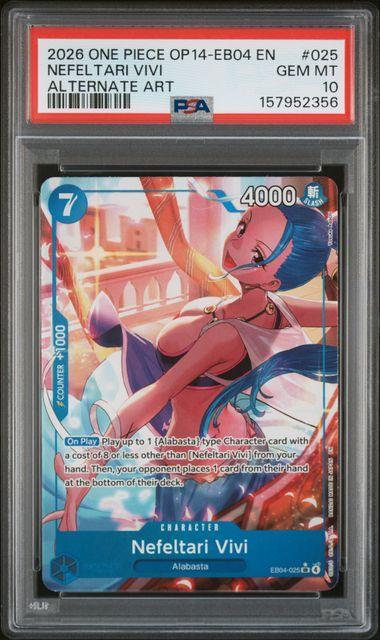2026 One Piece OP14-EB04 Nefeltari Vivi Alt Art 025 PSA 10 356