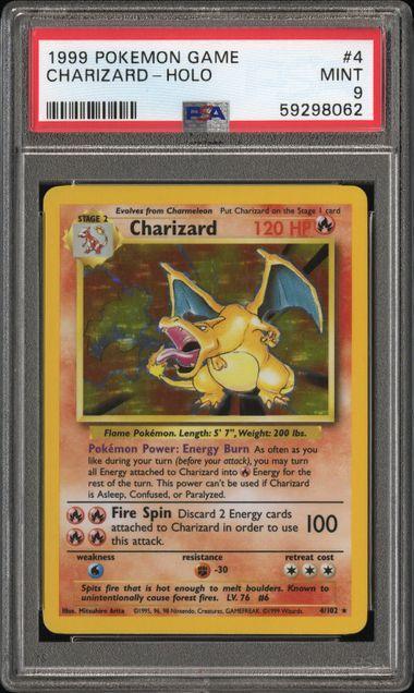 1999 Pokemon Base Set Charizard Holo 4 PSA 9