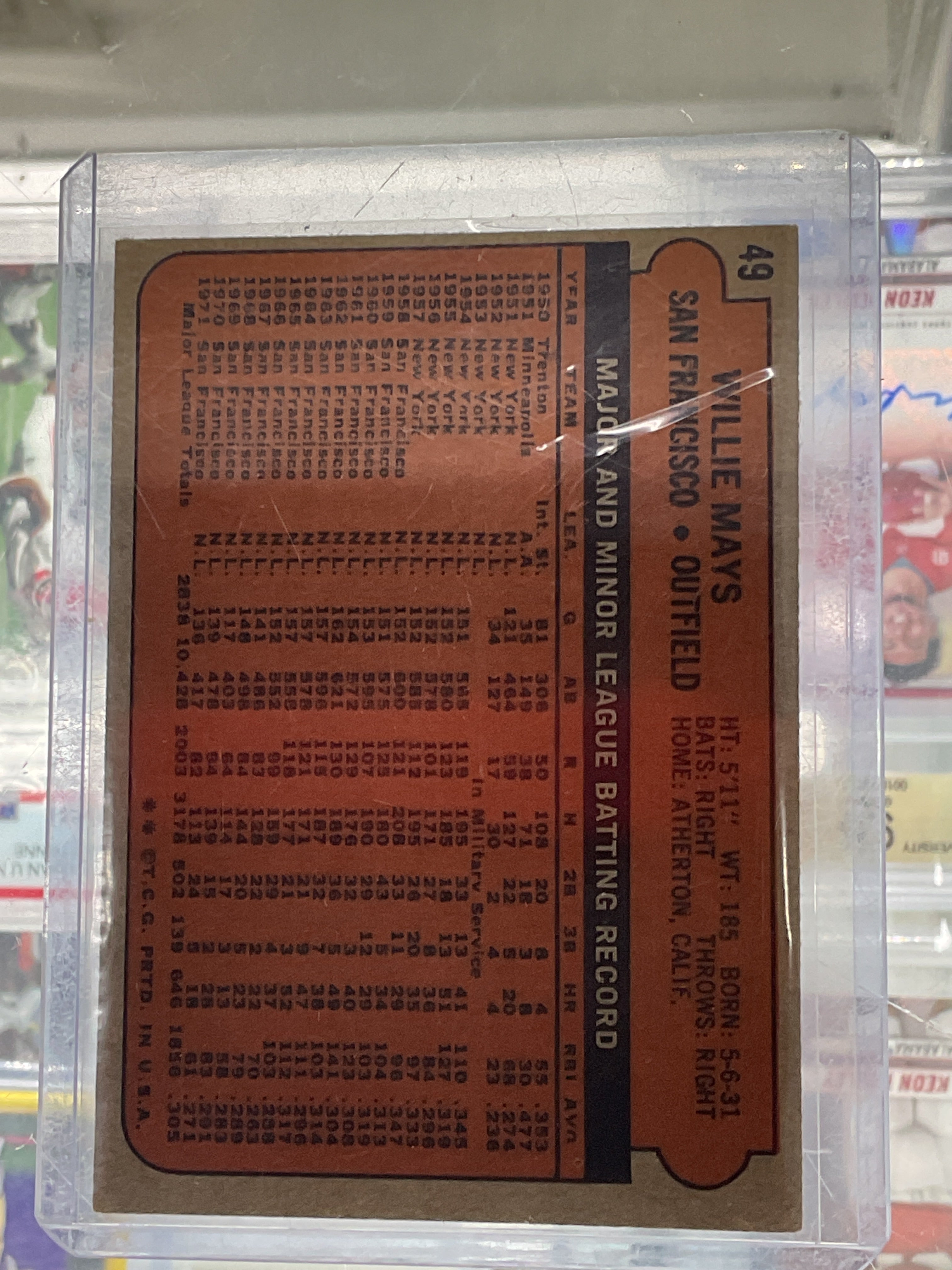 1972 Topps Willie Mays Giants #45