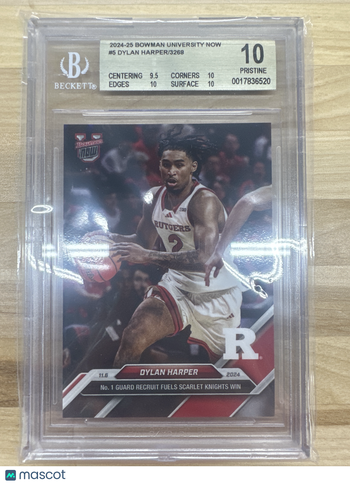 2024-25 Bowman Now Dylan Harper #5 BGS 10