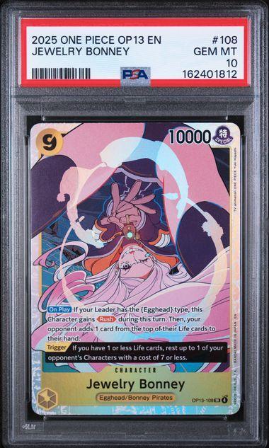 2025 ONE PIECE OP13-CARRYING ON HIS WILL #108 JEWELRY BONNEY PSA 10 812